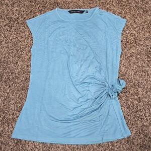 Colleen Lopez NWOT Blue Sleeveless Side Tie Top Size XS Dressy